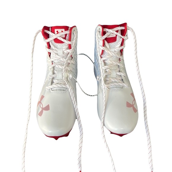 Under Armour Highlight MC Lacrosse Cleats White And Red  size 6 - Picture 3 of 11